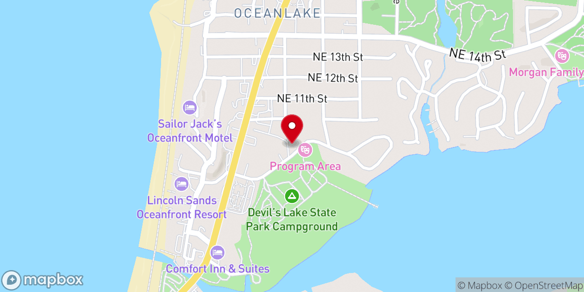 Map showing location of Lincoln City Food Pantry