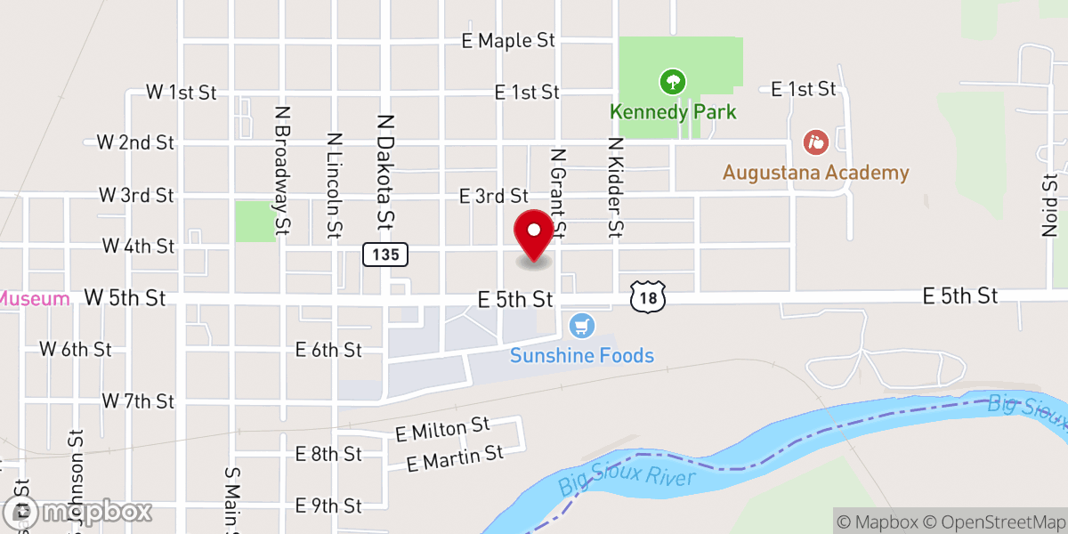 Map showing location of United Methodist Church