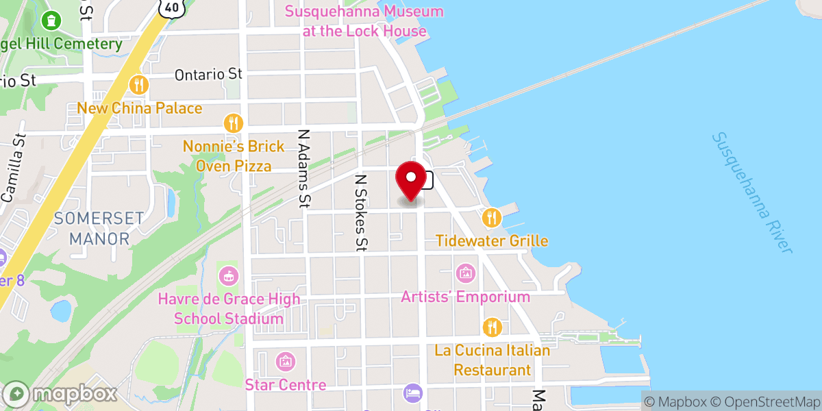 Map showing location of Vintage Cafe