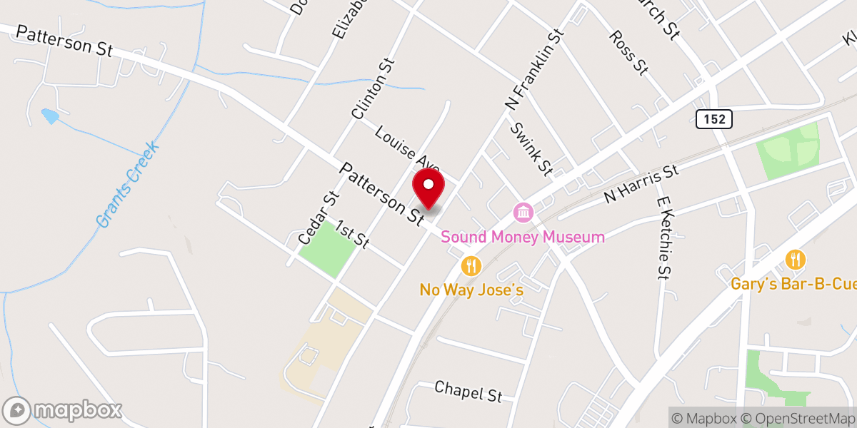 Map showing location of First Baptist Church Of China Grove