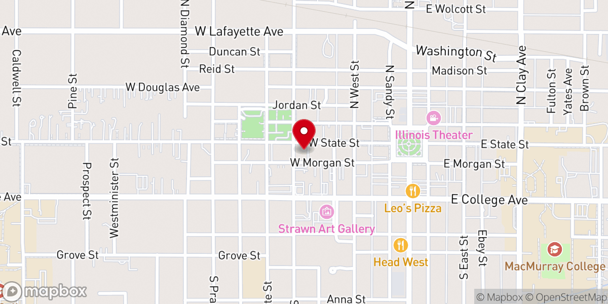 Map showing location of Trinity Episcopal Church