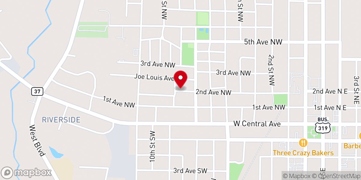 Map showing location of Greater Newton Grove Cathedral