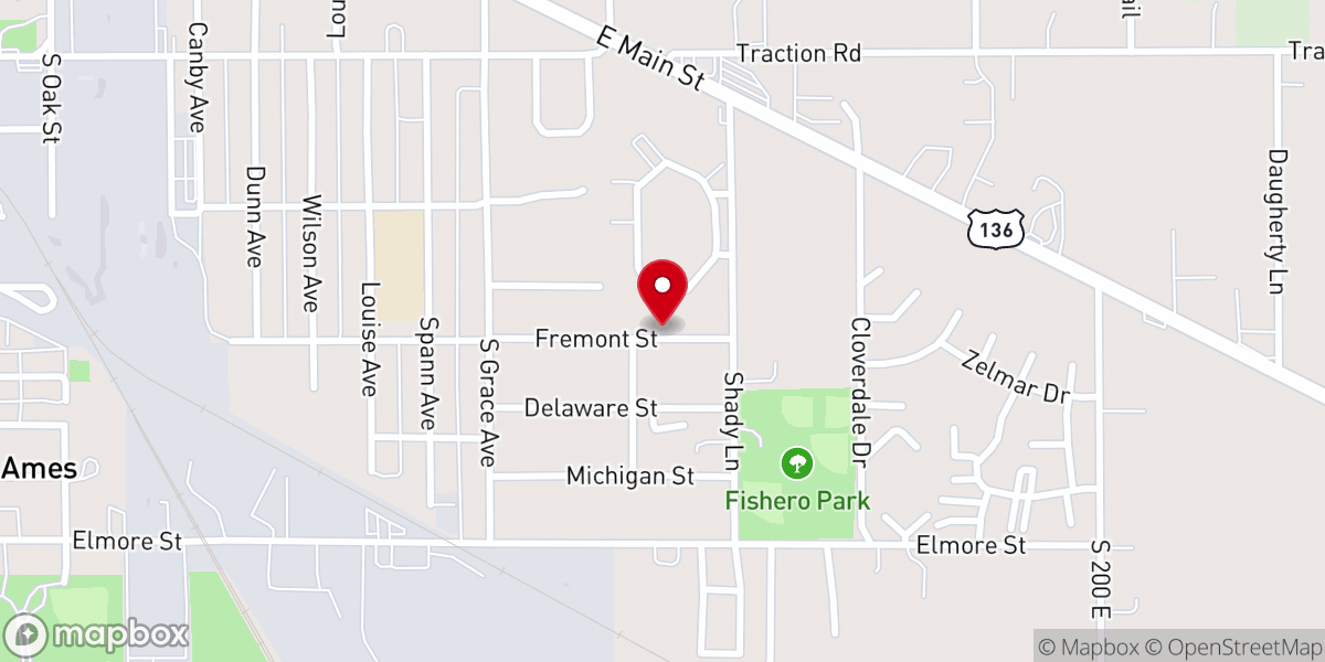 Map showing location of Fremont Street Baptist Church