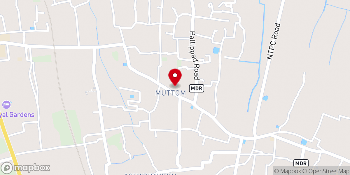 Map showing location of St.Mary's Orthodox Church,Muttom,Haripad