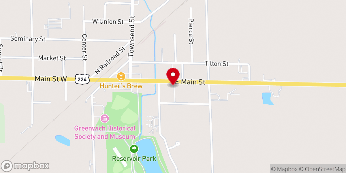 Map showing location of Greenwich United Methodist