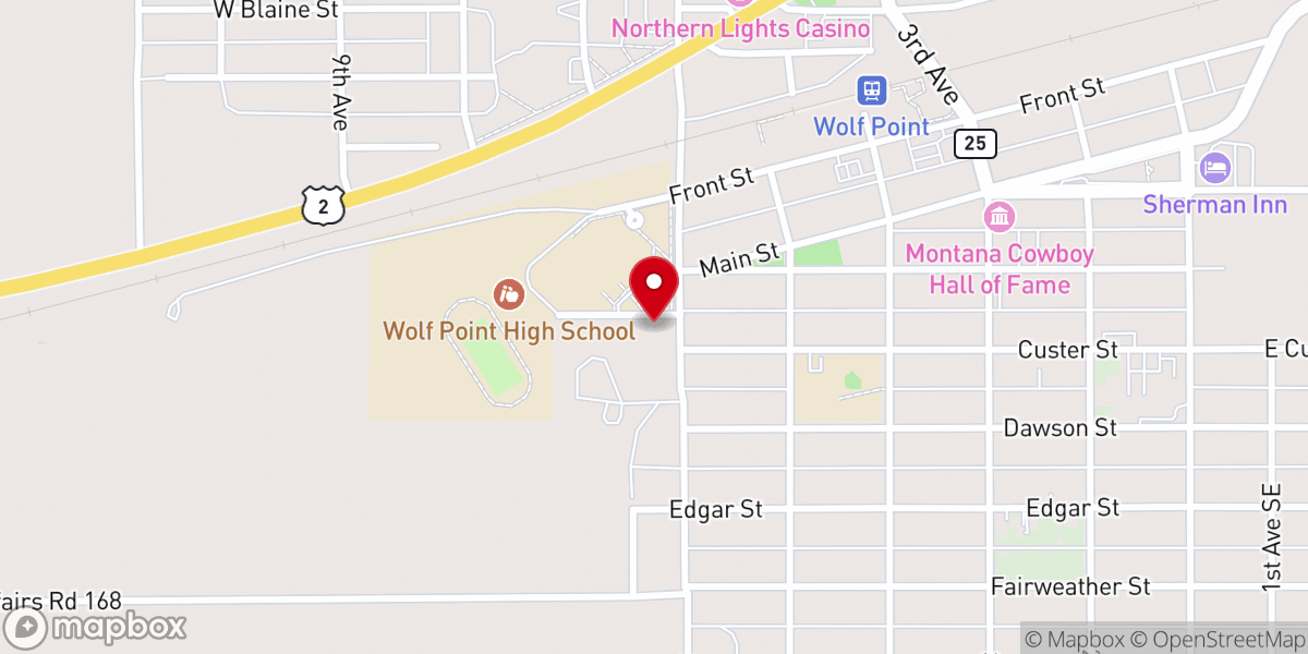 Map showing location of United Dakota Presbyterian Church