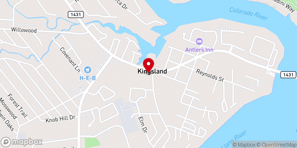 Map showing location of Kingsland Chamber of Commerce