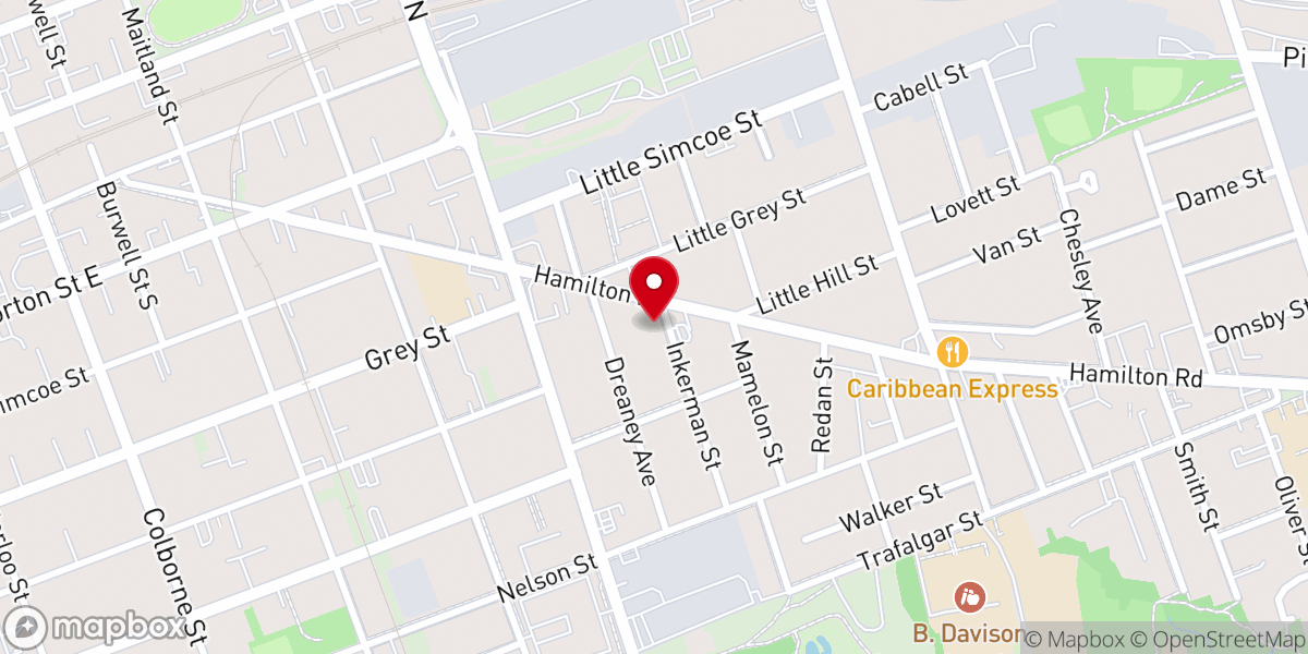 Map showing location of Sacred Heart Knanaya Catholic Church, London ON