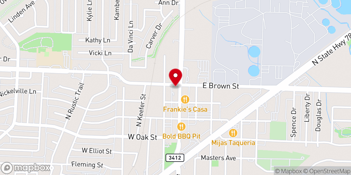 Map showing location of Discover Downtown Wylie
