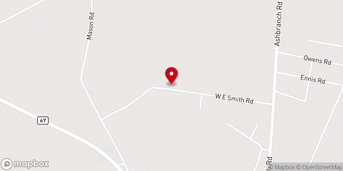 Map showing location of Northside Baptist Church