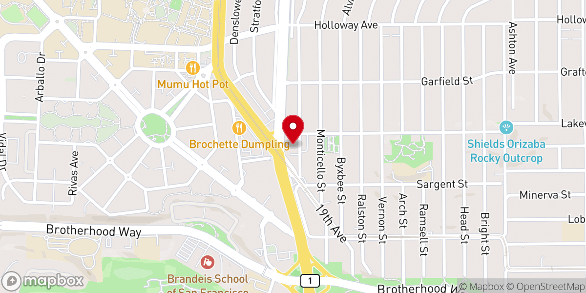 Map showing location of Temple United Methodist Church
