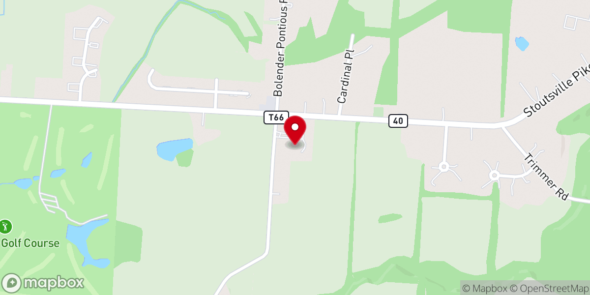 Map showing location of Logan Elm Baptist Church