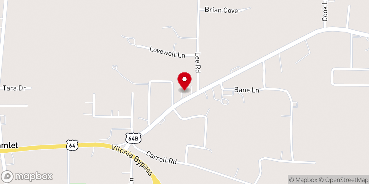Map showing location of Liberty Holiness Tabernacle