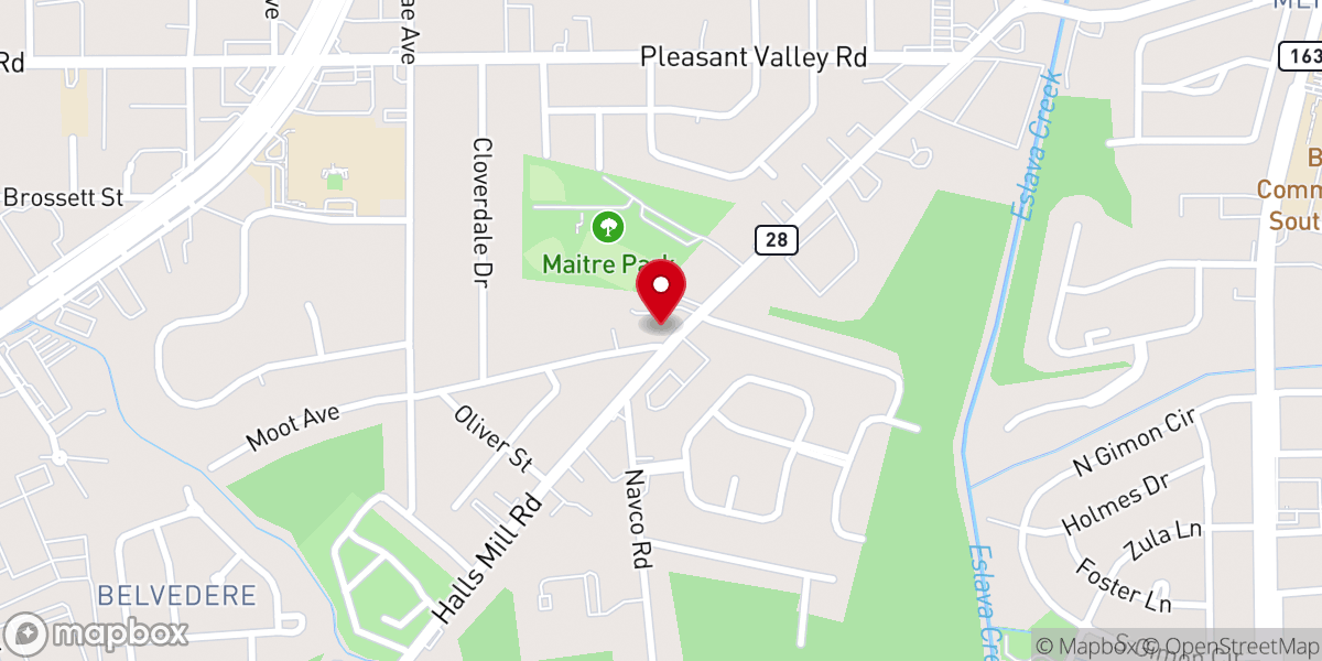 Map showing location of Zion Baptist Church