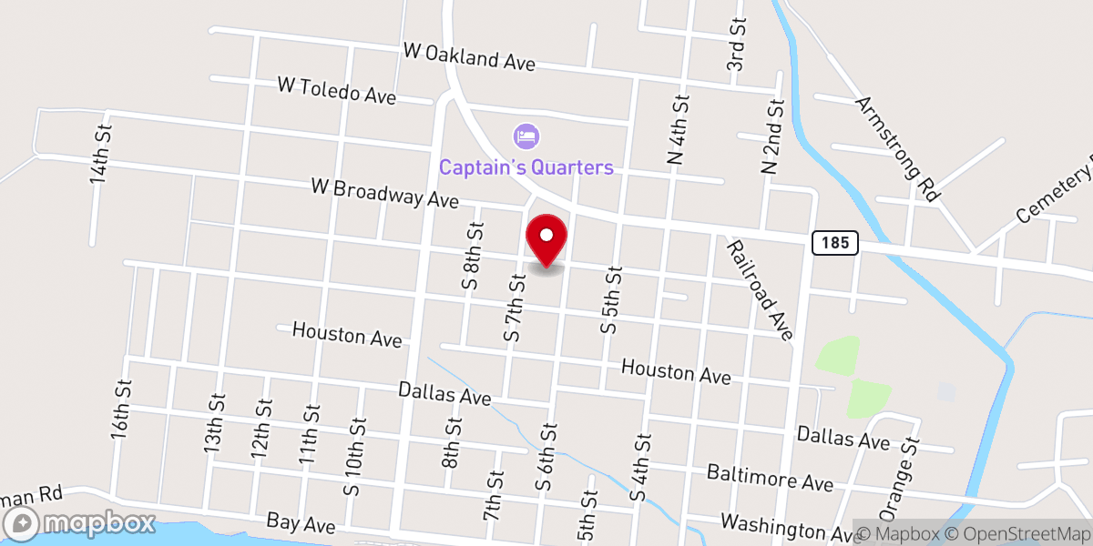 Map showing location of Assembly of God parsonnage