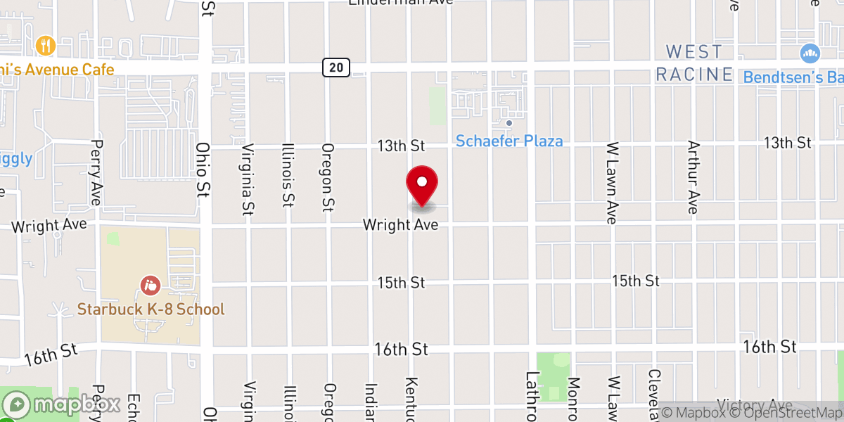 Map showing location of Bethania Lutheran Church