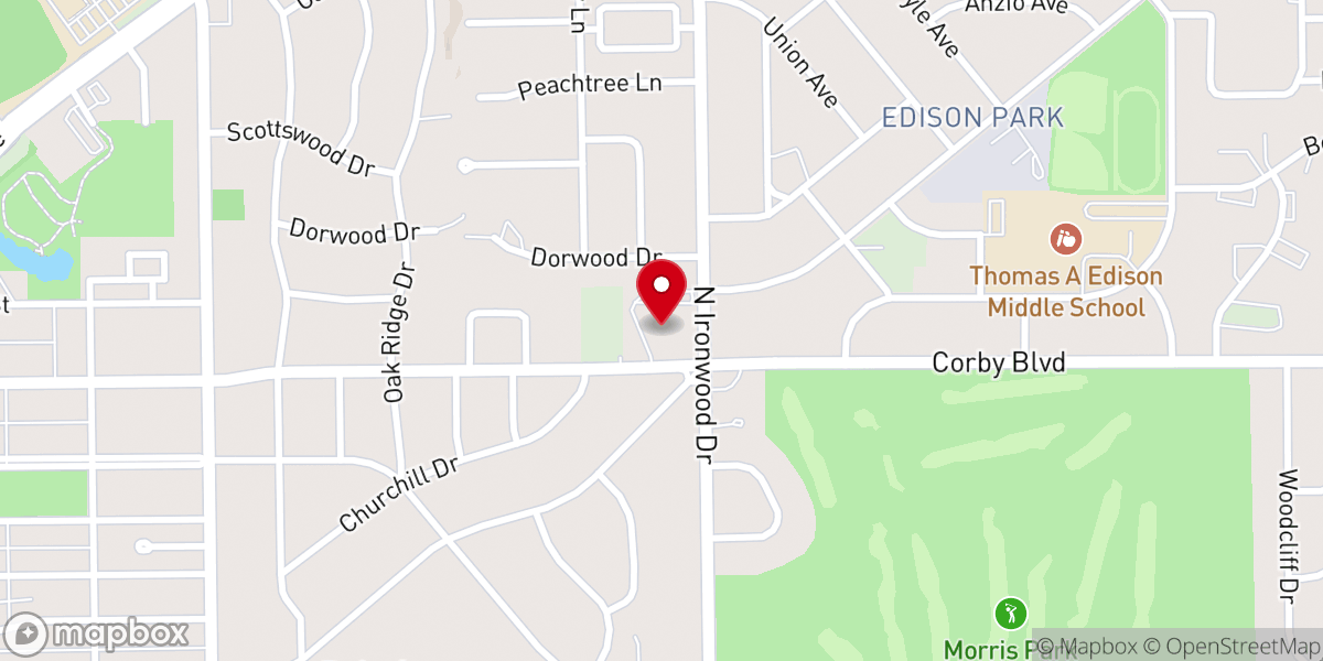 Map showing location of St. Peter's United Church of Christ