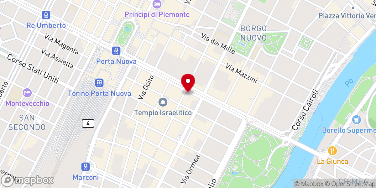 Map showing location of Chiesa Valdese