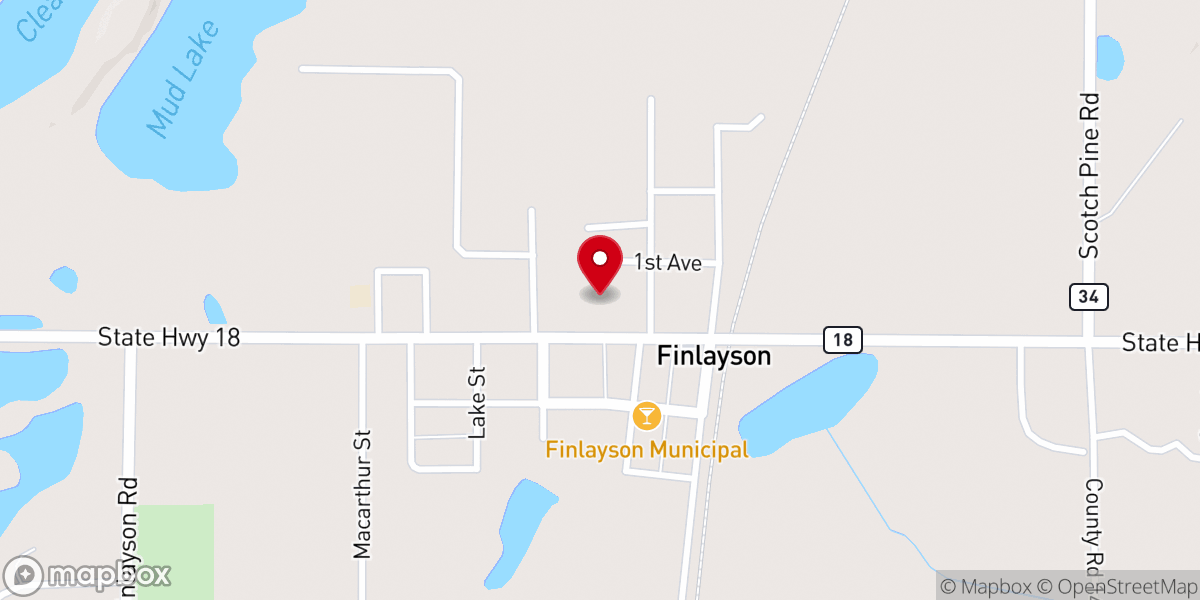 Map showing location of Finlayson United Methodist