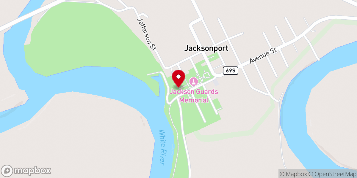 Map showing location of Jacksonport State Park