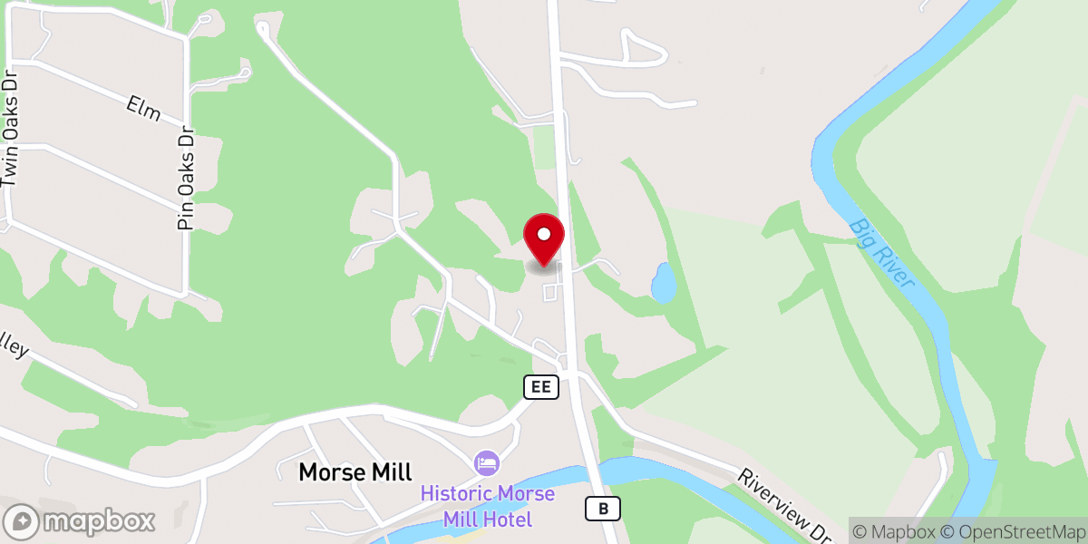 Map showing location of Morse Mill Baptist Church