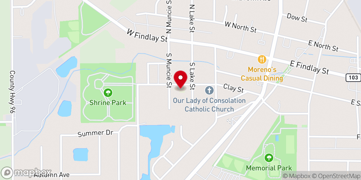 Map showing location of Our Lady of Consolation School