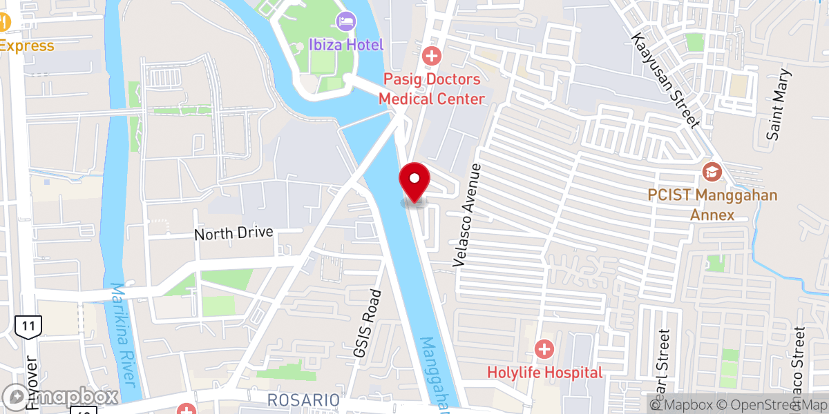 Map showing location of Pasig Baptist Church of Buenmar