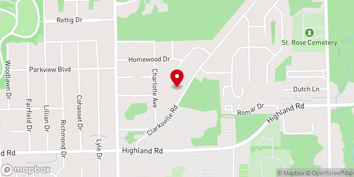 Map showing location of Bethel Life Worship Center Hermitage Campus
