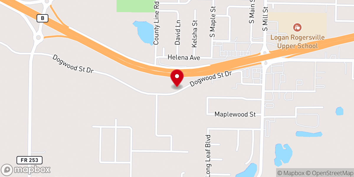 Map showing location of TR Fitness Rogersville