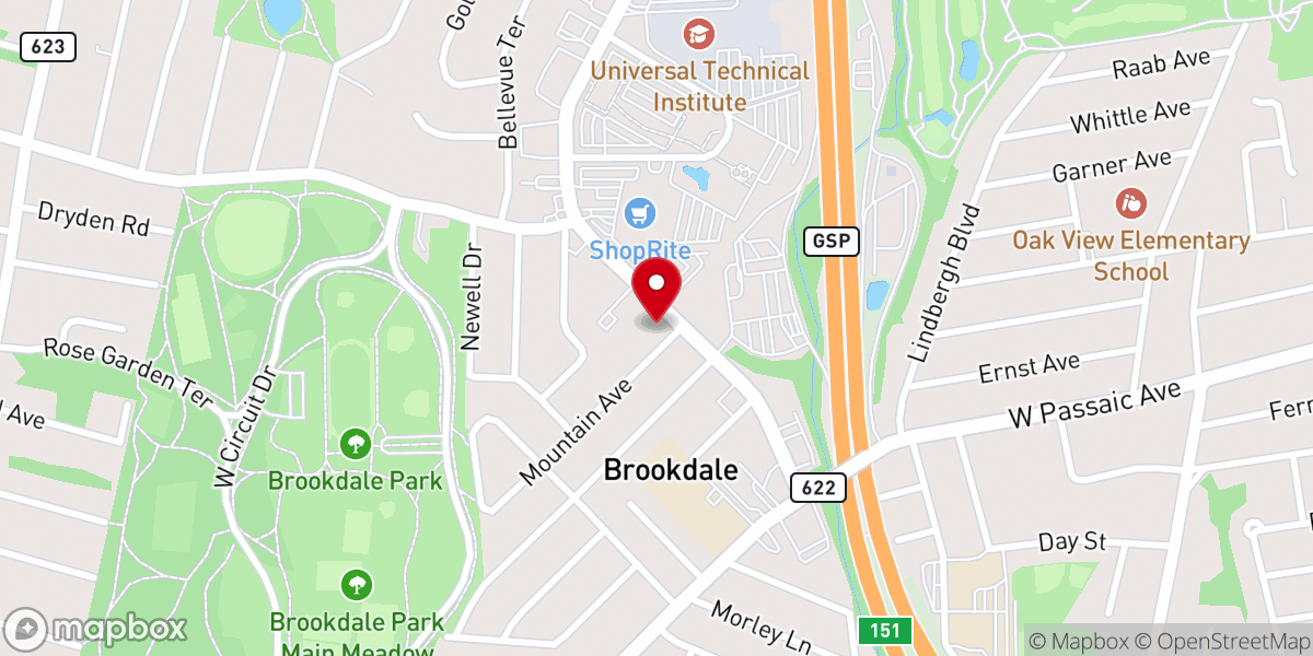 Map showing location of Brookdale Christian Church