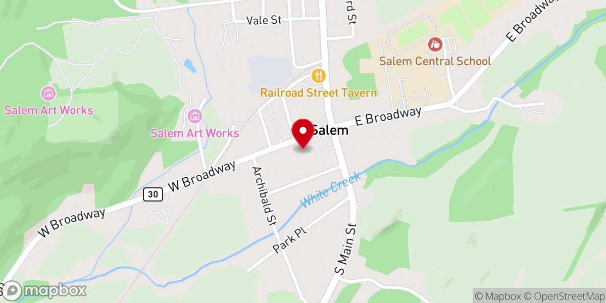 Map showing location of Salem First United Presbyterian Church