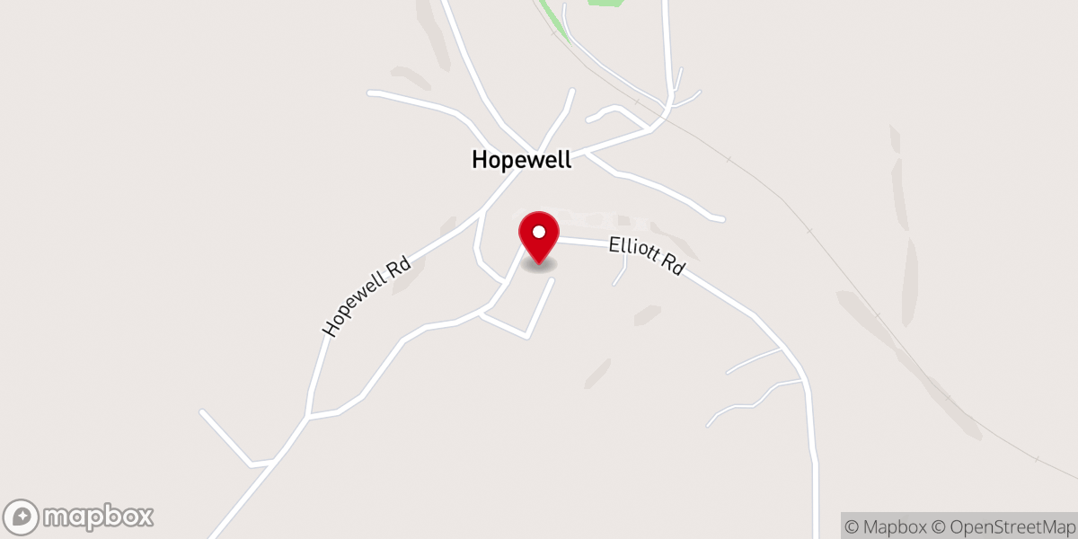 Map showing location of Hopewell Union Church