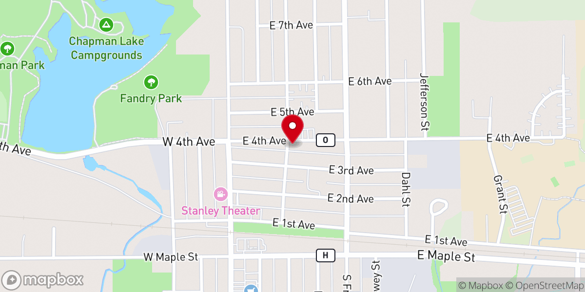 Map showing location of Heritage Baptist Church