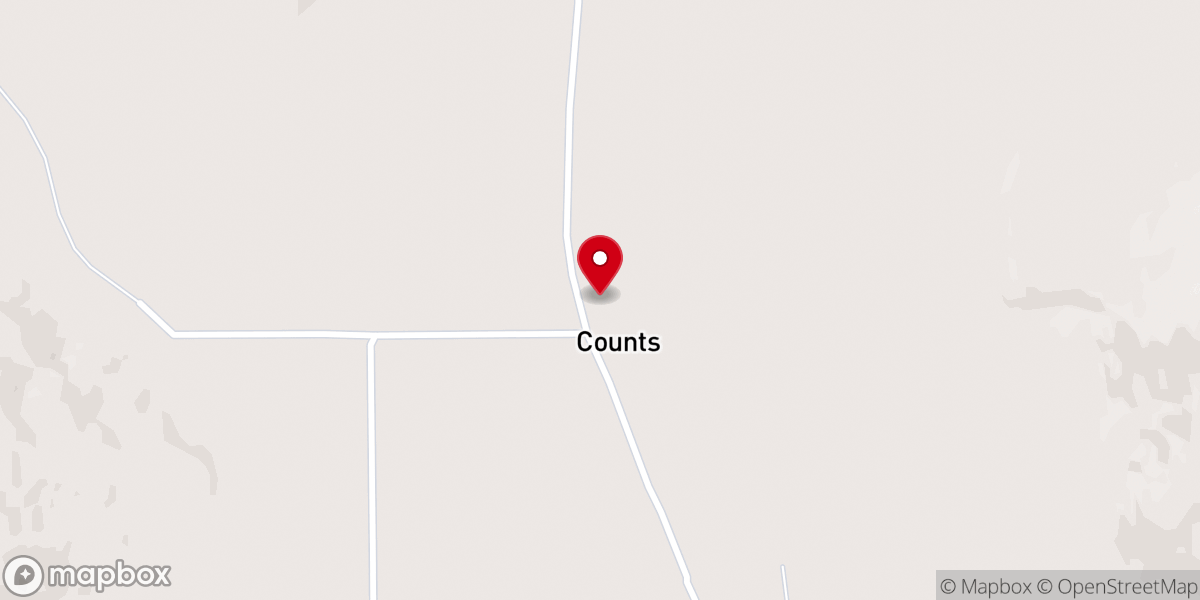 Map showing location of Jack Fork Assembly of God Church