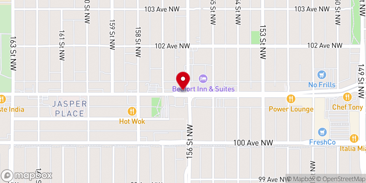 Map showing location of Jewish Federation of Edmonton