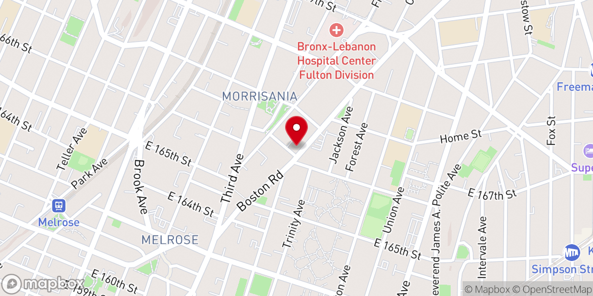 Map showing location of Manna Of Life Ministries Inc. - Food Distribution Center