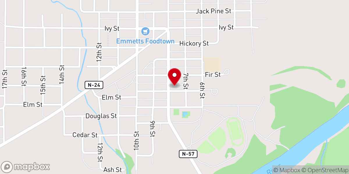 Map showing location of Stanton Evangelical Free Church