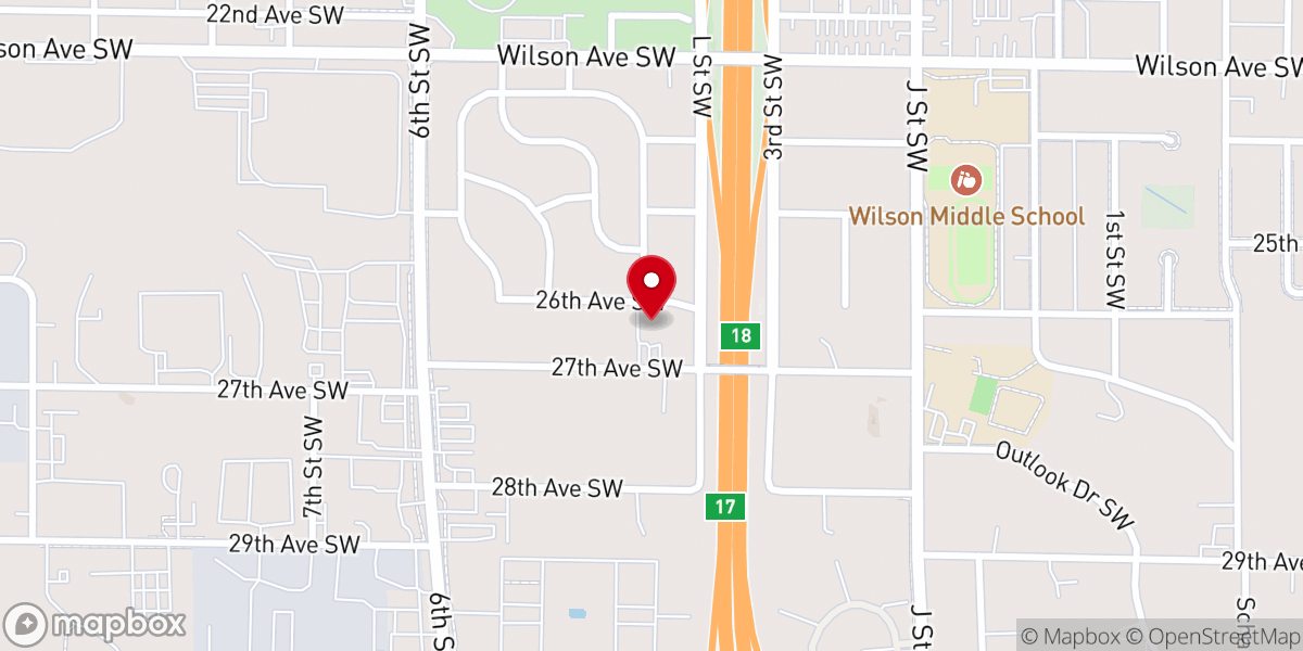 Map showing location of Asbury United Methodist Church