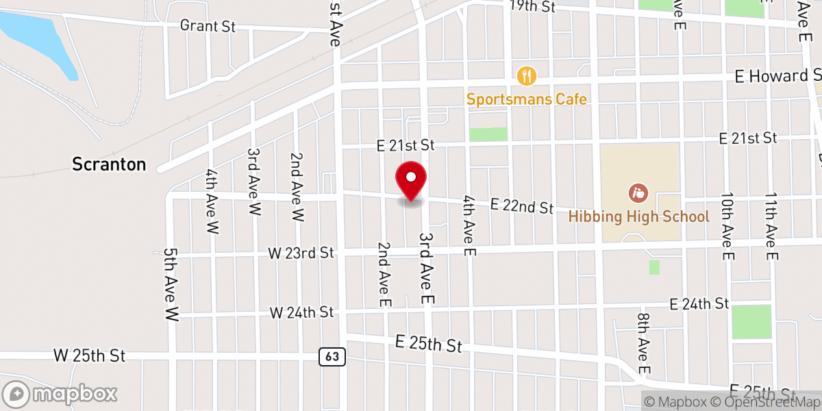 Map showing location of First Lutheran Church