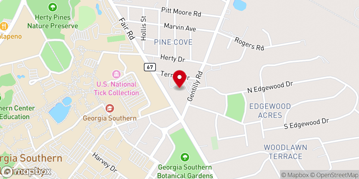 Map showing location of Pittman Park United Methodist Church