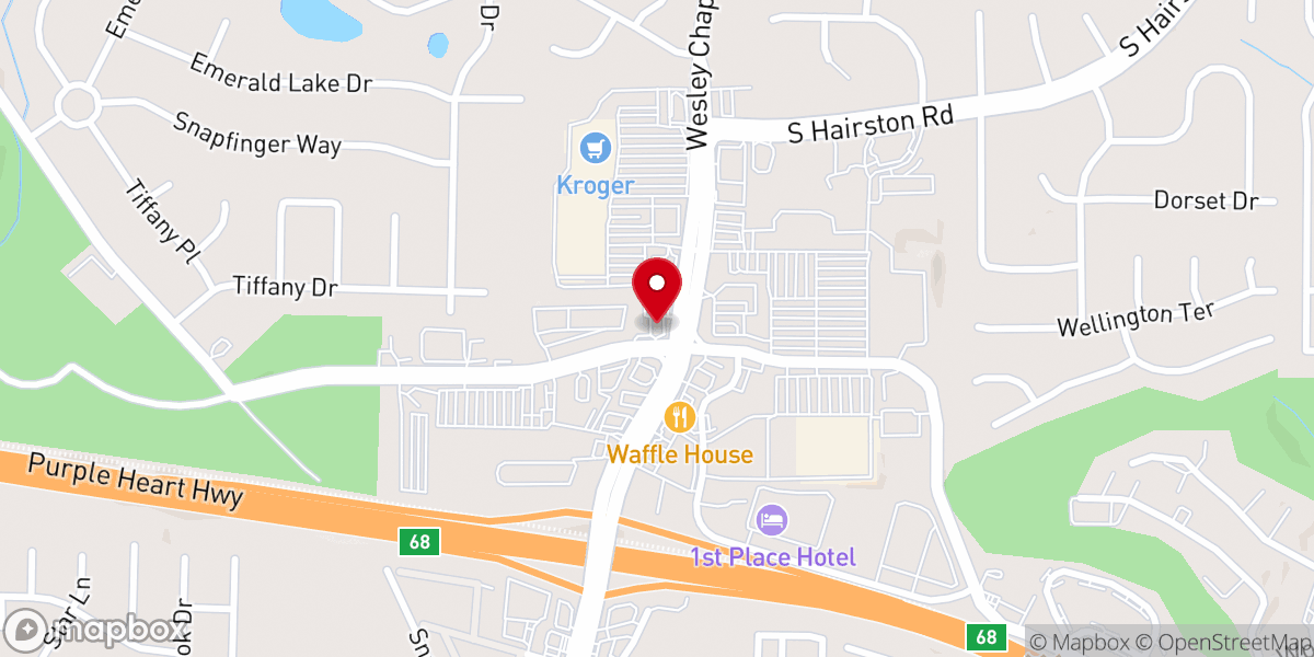 Map showing location of Church's Texas Chicken