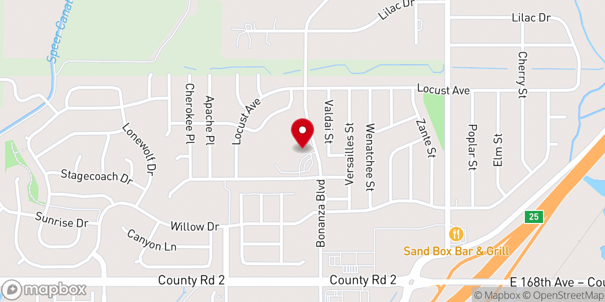 Map showing location of Mile High Church