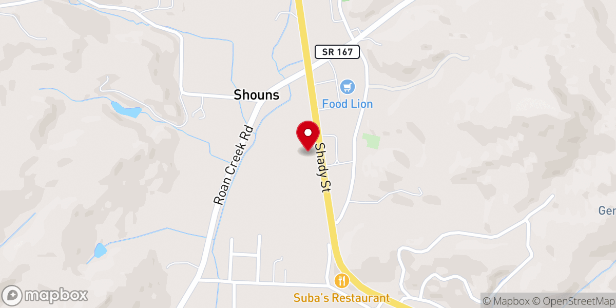 Map showing location of Central Baptist Church