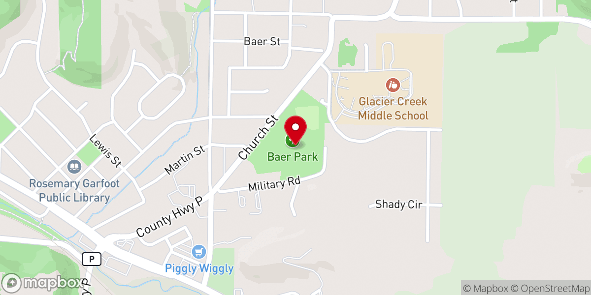 Map showing location of Baer Park
