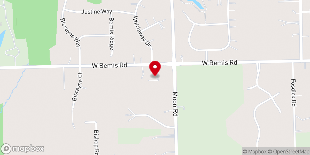 Map showing location of Fellowship Baptist Church