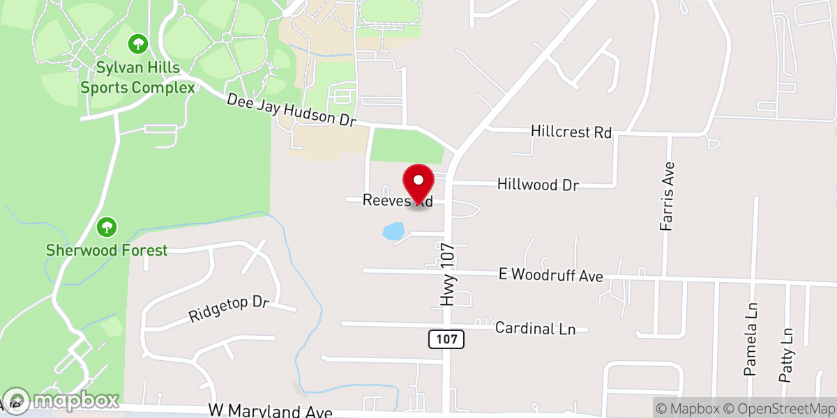 Map showing location of Sylvan Hills United Methodist Church