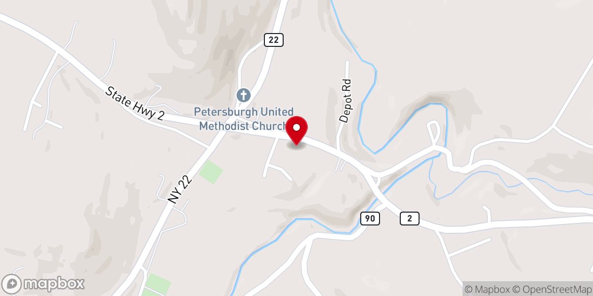 Map showing location of Petersburgh Veterans Memorial
