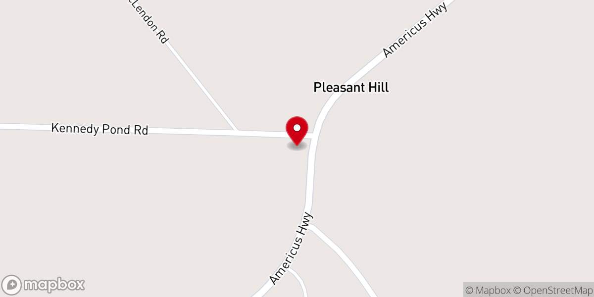 Map showing location of Pleasant Hill Baptist Church