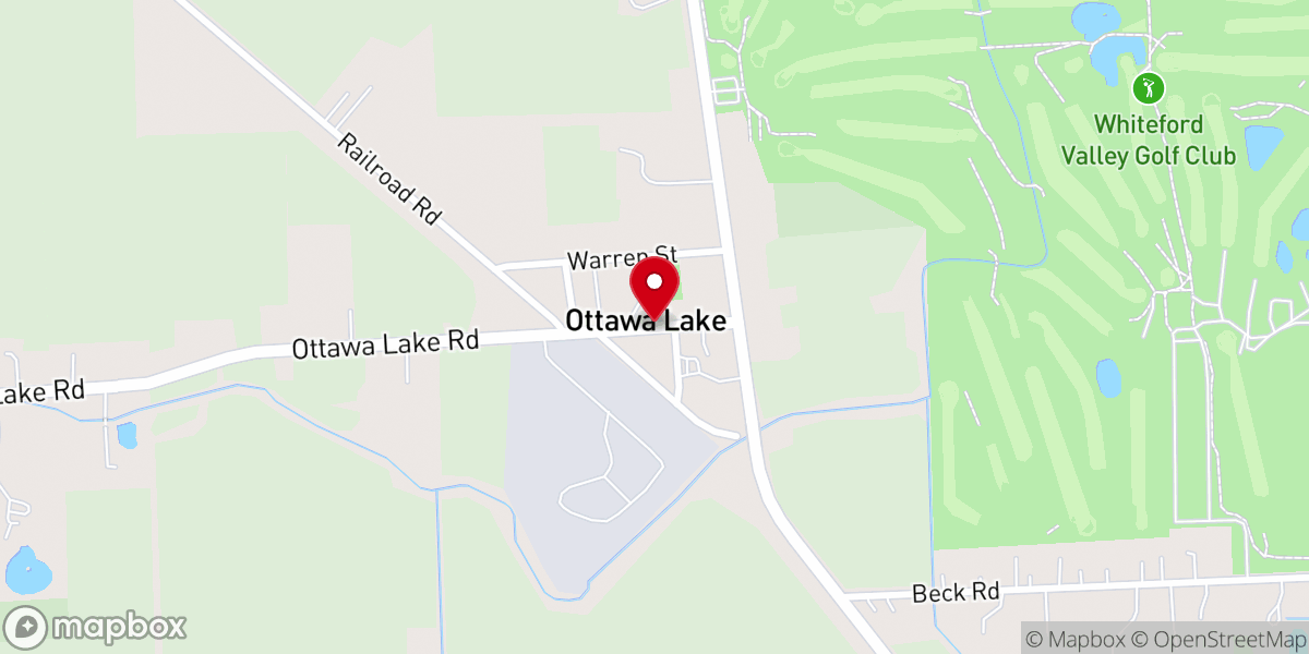 Map showing location of Ottawa Lake
