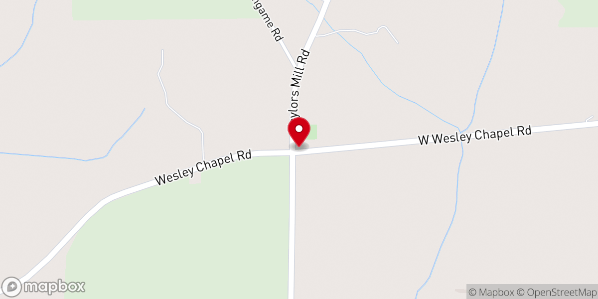 Map showing location of Wesley Chapel